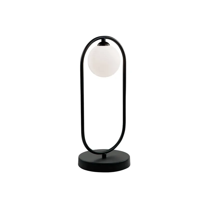 Lampa stołowa Fancy, szklany klosz, czarna