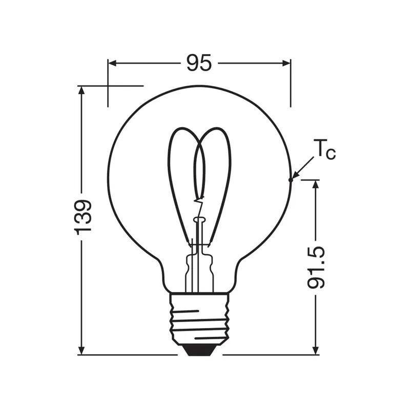 OSRAM LED Vintage G95 E27 8W 922 Heart Filament ściemniany złoty