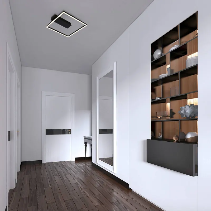 Lampa sufitowa LED 3771 w kształcie ramki, czarna