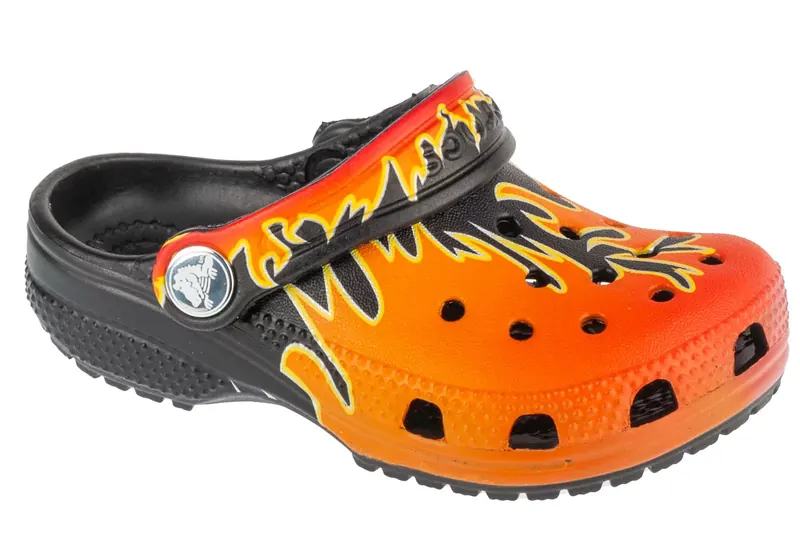 Crocs Classic Flame Clogs Kids T 211214-0C4, Dla dziewczynki, Czarne, klapki, syntetyk, rozmiar: 23/24
