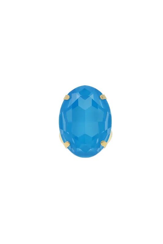 OTAZU Eva Oval Ring Electric Blue Blue Maat: OS | Ringen Outlet | Dames | Blauw