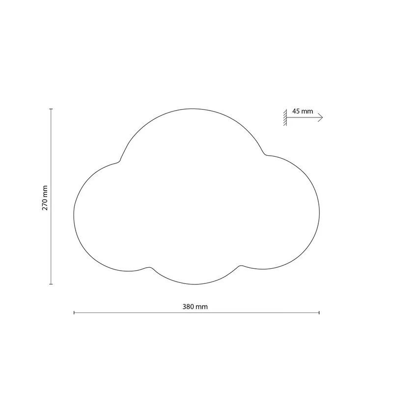 Lampa ścienna Cloud, beżowy, stal, światło pośrednie, 38 x 27 cm