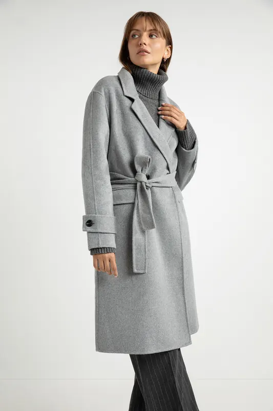 Josephine & Co Sandro Coat Steel Grey Melange Maat: 36 | Winterjassen Outlet | Dames | Grijs