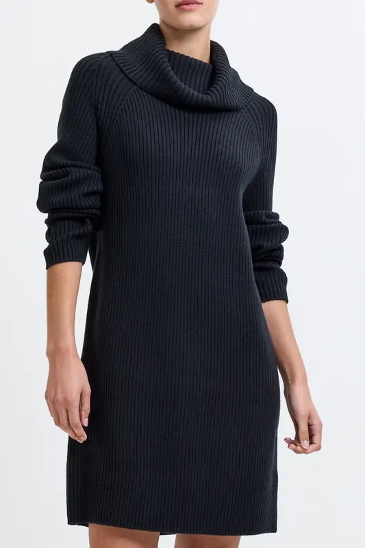 French Connection Babysoft Ribbed Dress Black Maat: M | Mini Jurken Outlet | Dames | Zwart