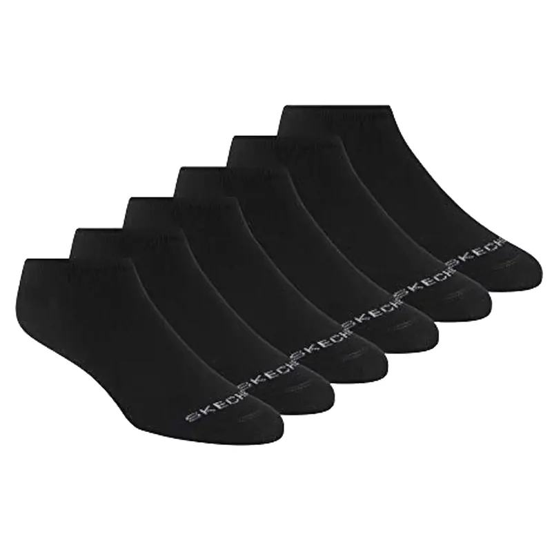 Skechers 6pk Womens Cotton Nshw Socks S116979-BLK, Unisex, Czarne, skarpetki, bawełna, rozmiar: