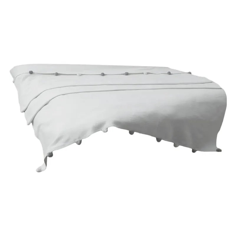 Kremowa polarowa narzuta 150x200 cm Pom Pom – Mijolnir