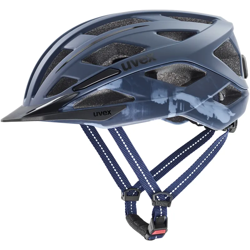 Kask rowerowy UVEX City i-vo 2 lampka LED niebieski (52-57)