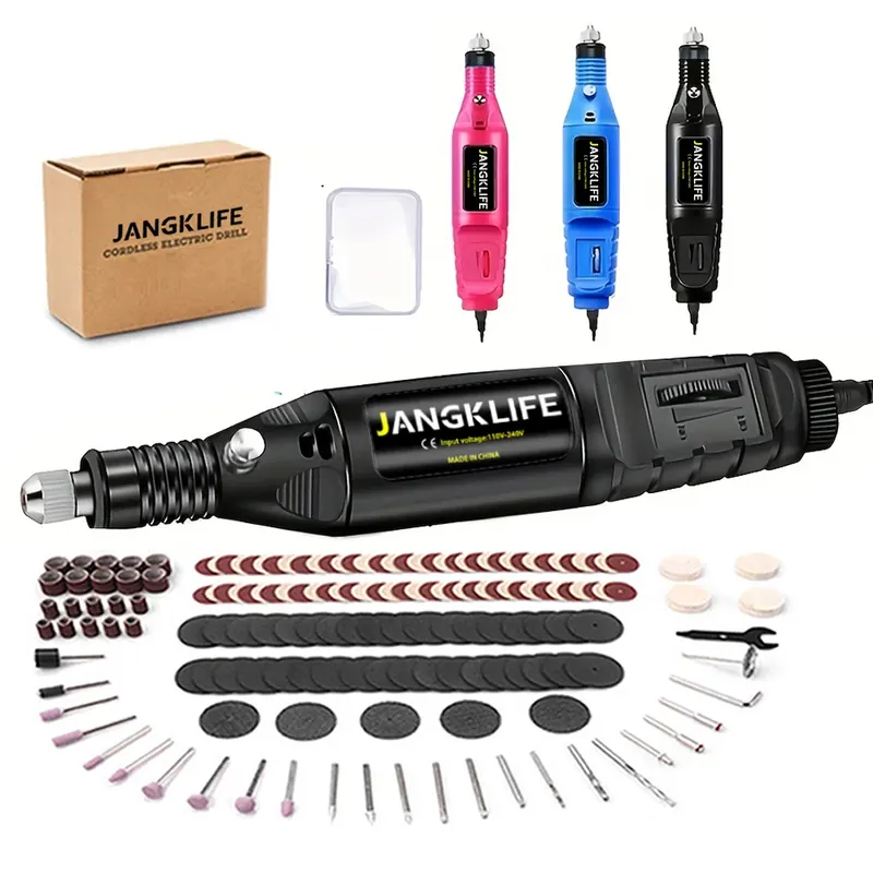JANGKLIFE 9V Mini Wiertarka Elektryczna Rysik do Rzeźbienia Regulowana Prędkość Wiertarka Obrotowa Zestaw Narzędzi Rysik do Grawerowania do Szlifowania Polerowania