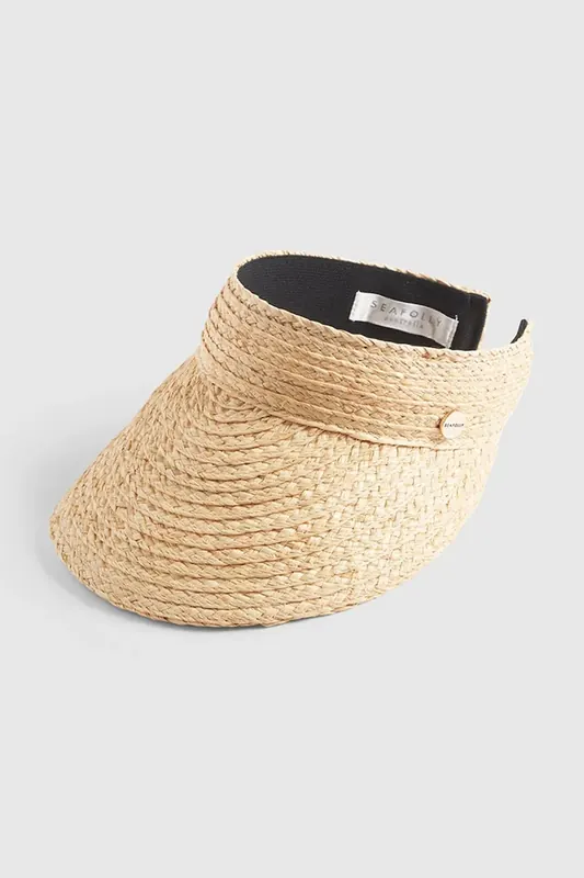 Seafolly czapka z daszkiem damska Raffia Visor