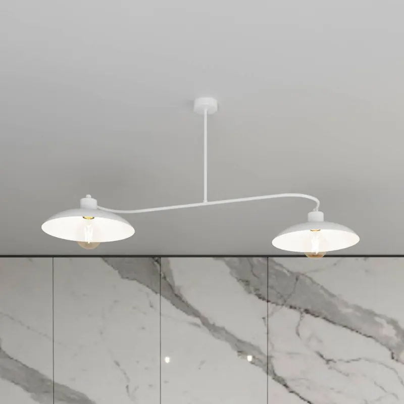 Lampa sufitowa Foster, 2-punktowa, 100 cm, biała, metal, E27