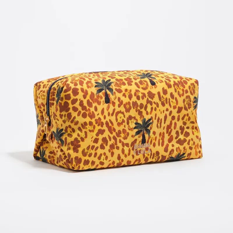 Saszetka duża nylon Leopard palms żółta