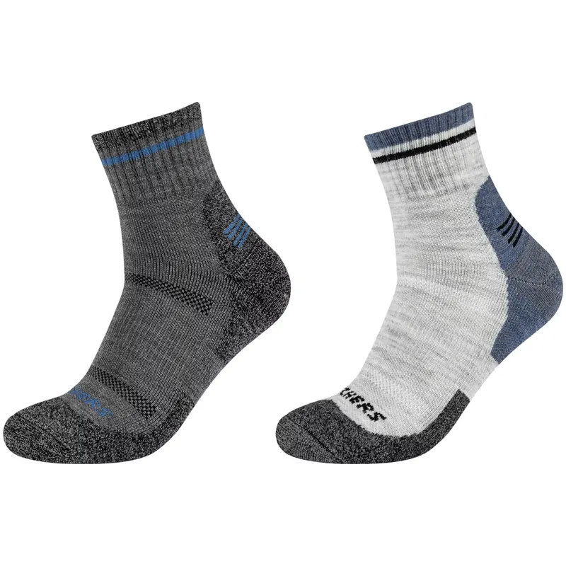 Skechers 2PPK Men Trail Wool Quarter Socks SK42052-9300, Męskie, Szare, skarpetki, wełna, rozmiar: 43-46