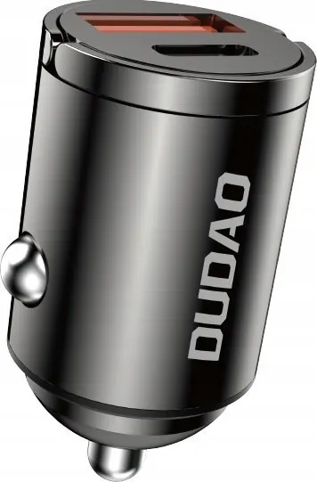 Mini ładowarka samochodowa Dudao R3MAX 48W Qc Pd czarna