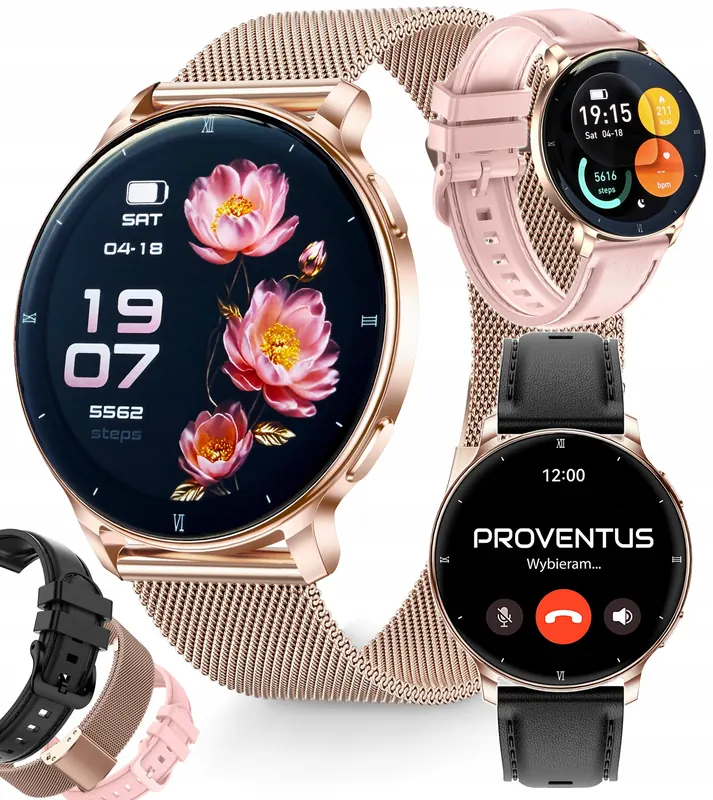 Smartwatch Zegarek Damski Ultra Slim Ciśnienie Puls Rozmowy Menu Pl Amoled