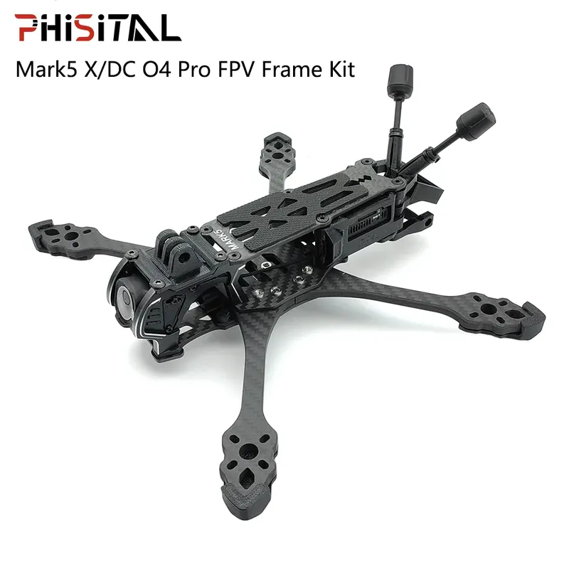 Zestaw ramy PhiSital Mark5 O4 Pro FPV w wersji X/DC, 5-calowy quadcopter wyścigowy z włókna węglowego do freestyle RC, części do samodzielnego montażu.