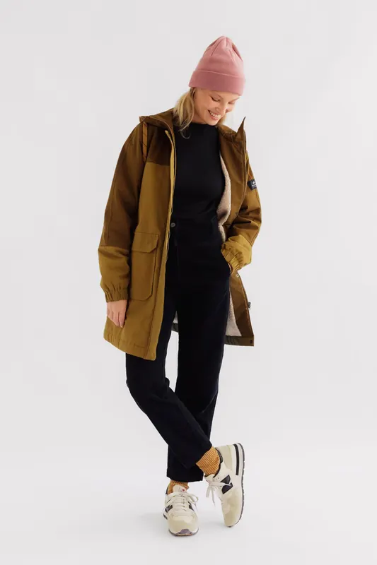 TWOTHIRDS Orlok Jackets Block Colour Mustard Maat: M | Winterjassen Outlet | Dames | Bruin