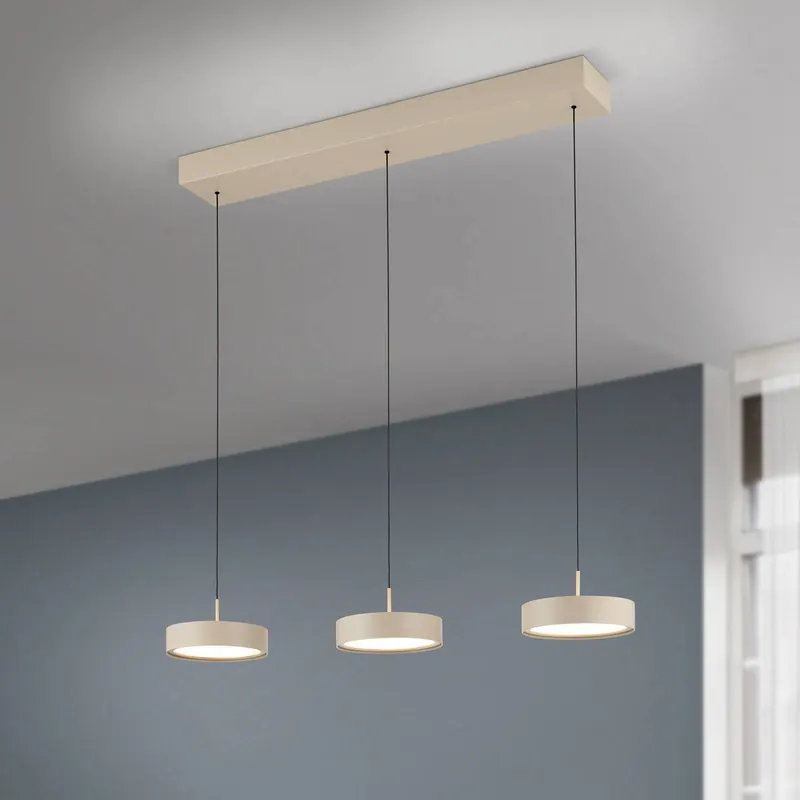 Lampa wisząca LED Teide, khaki, metal, regulowana wysokość