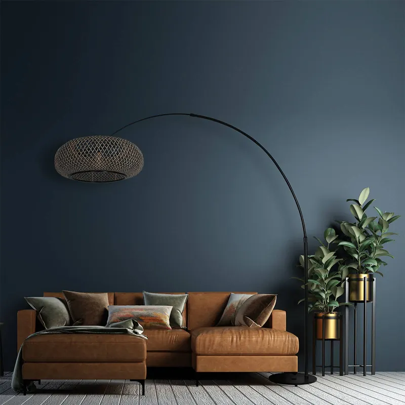 Łukowa lampa stojąca Sparkled Light czarna