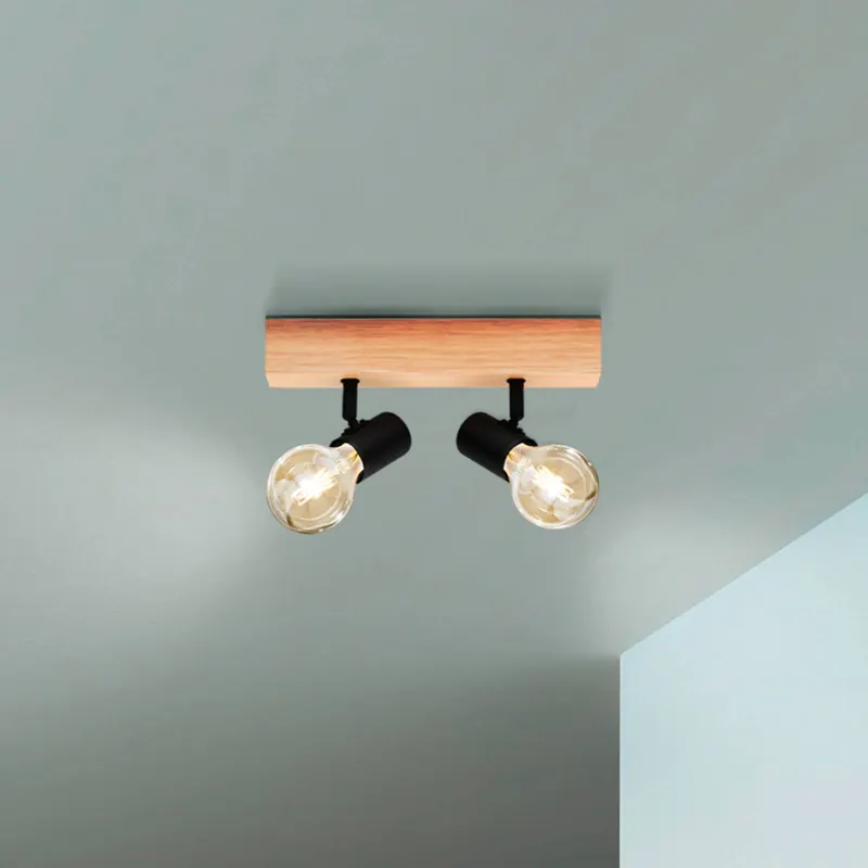 Lampa sufitowa Townshend 3 z drewna, 2-punktowa