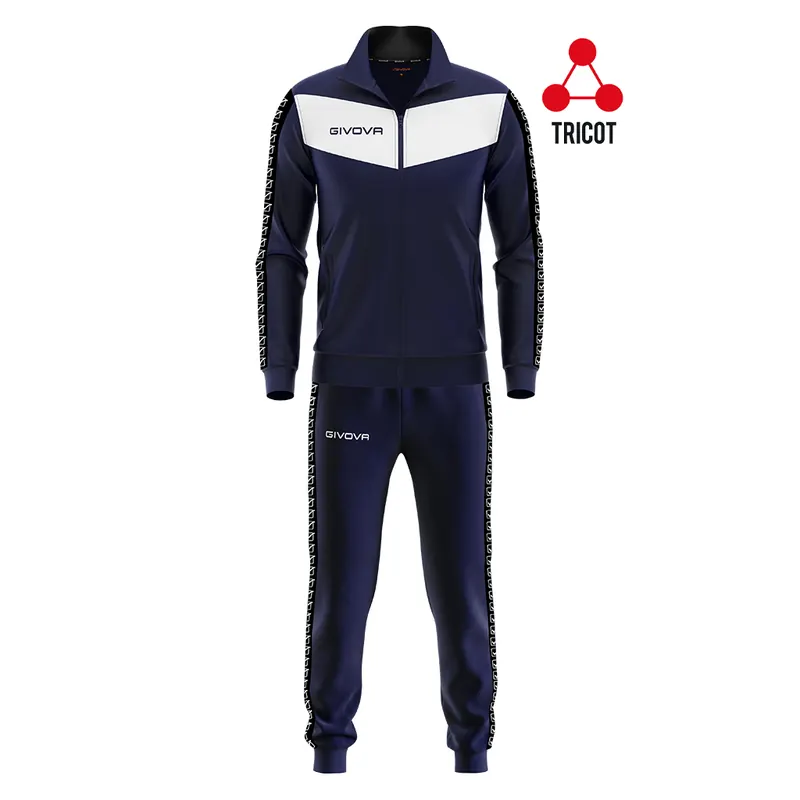 GIVOVA dres sportowy męski komplet bluza i spodnie Triacetato granatowy (XL)