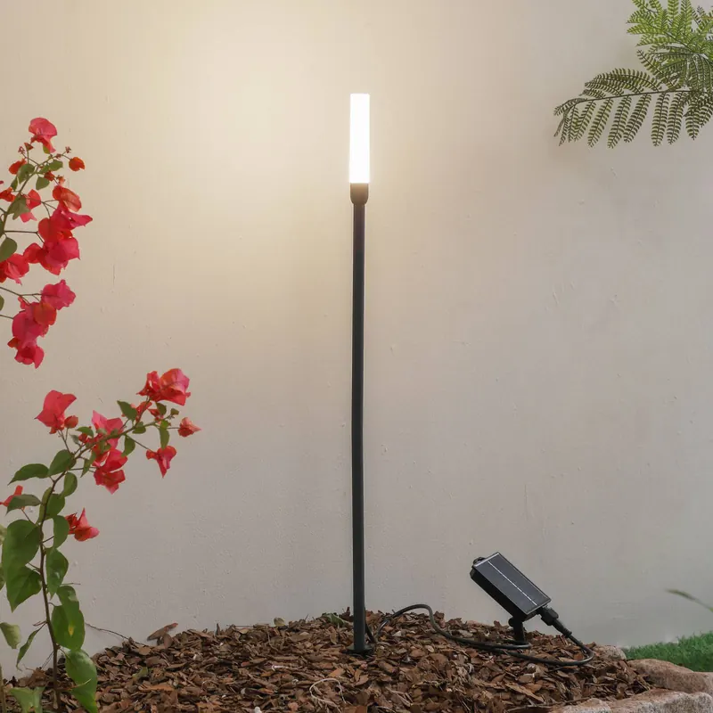 Lindby Lampa solarna LED Balian, czarna, aluminium, 3000 K