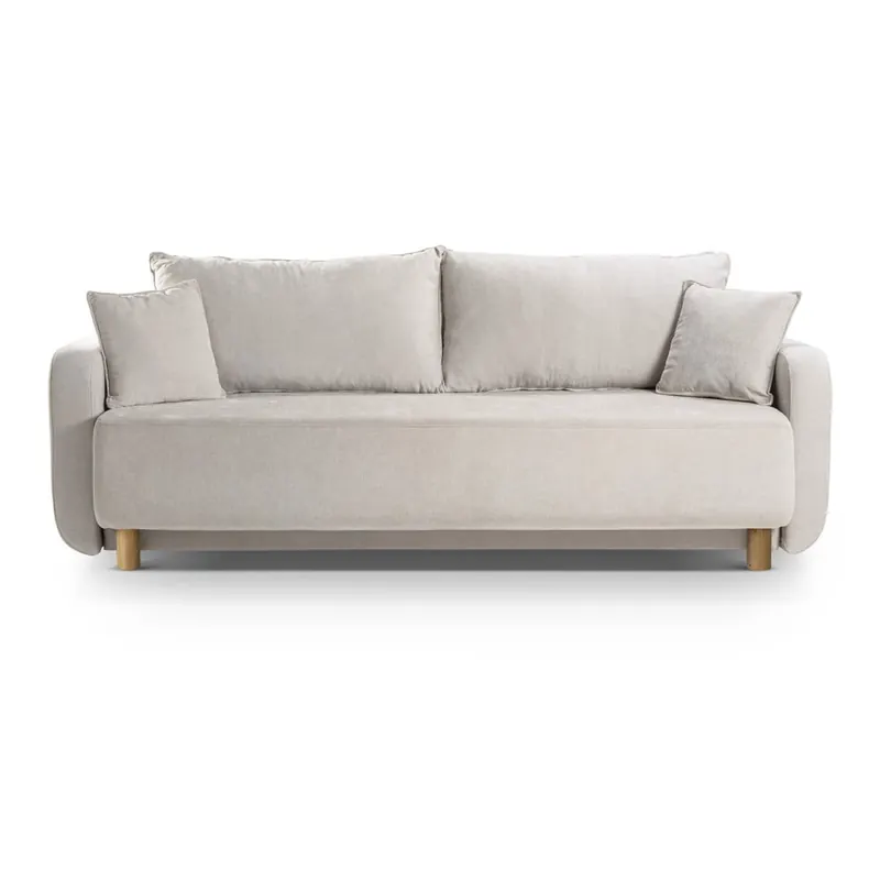 Beżowa rozkładana sofa ze schowkiem 231 cm Elen – Micadoni