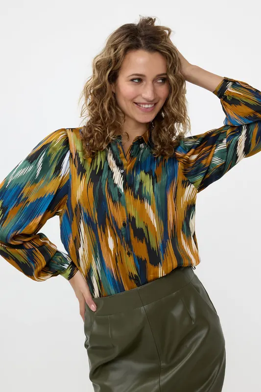 EsQualo Blouse Basic Universe Lightning Print Maat: 36 | Blouses Outlet | Dames