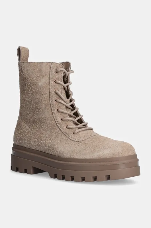 Calvin Klein Jeans trapery zamszowe LUGGED LACE ZIP BOOT OXF HR SU