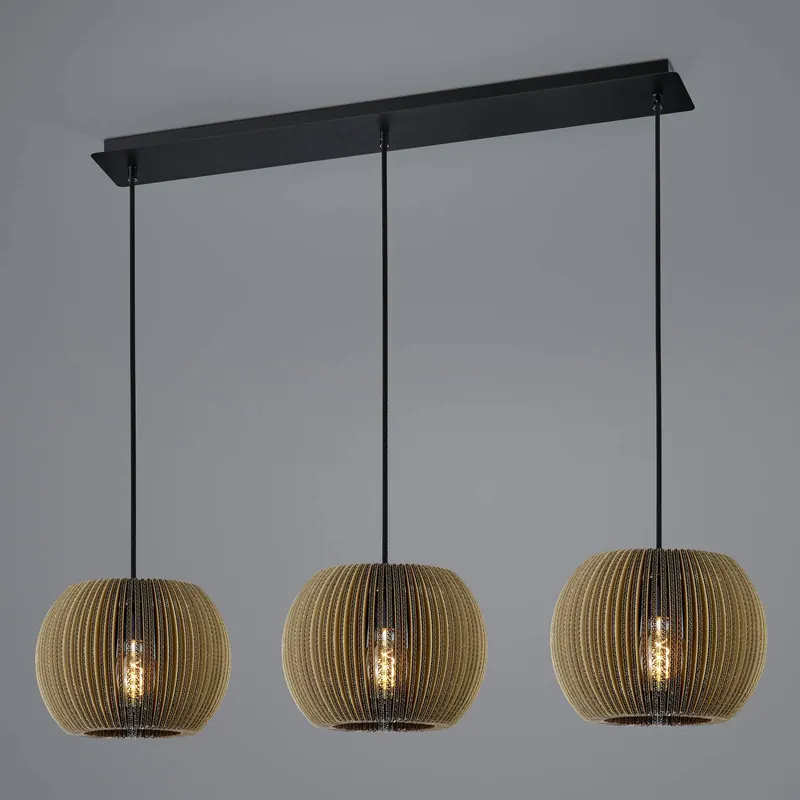 Lampa wisząca Layer z kartonu, okrągła, 3-punktowa