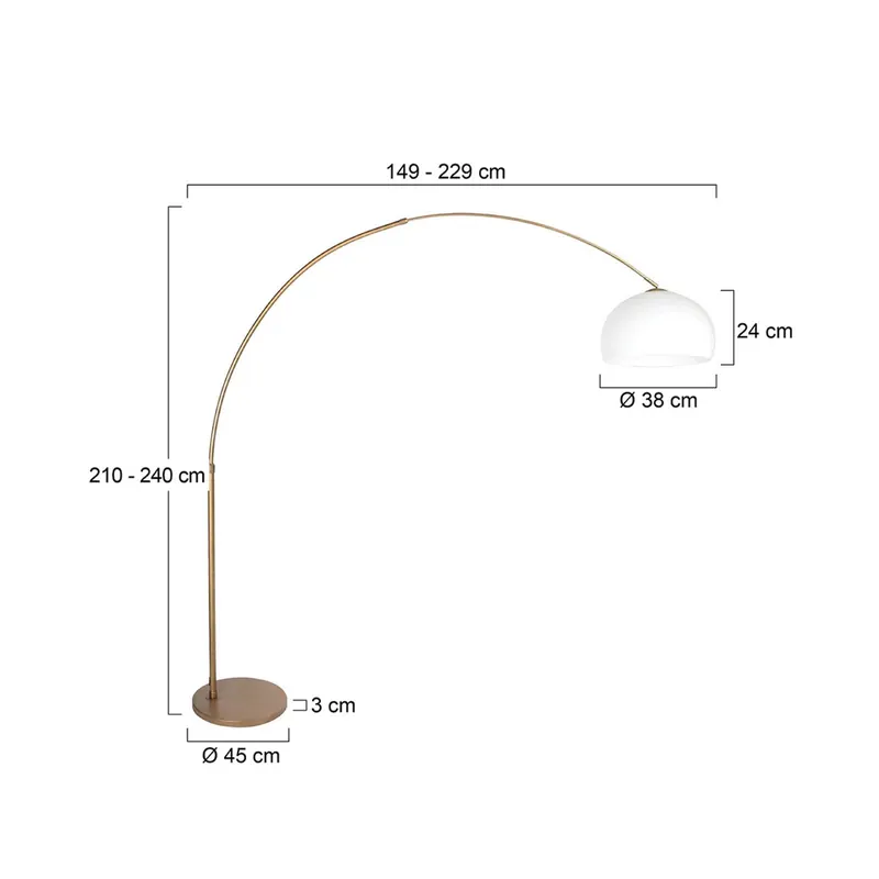 Lampa podłogowa łukowa Sparkled Light brązowo-biała 240 cm tworzywo sztuczne