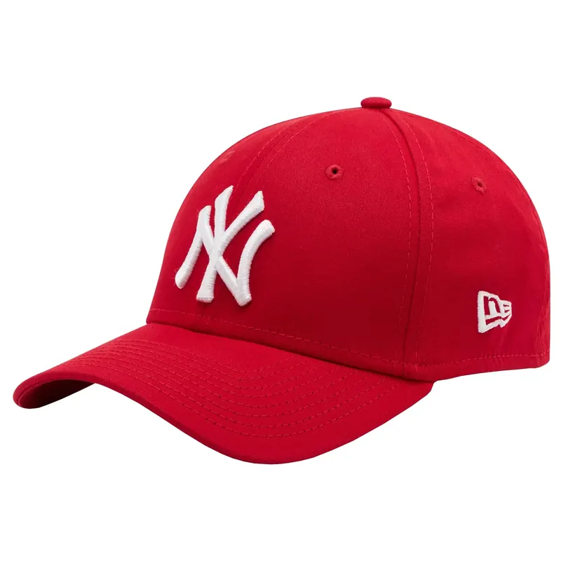 New Era 39THIRTY League Essential New York Yankees MLB Cap 10298276, Męskie, Czerwone, czapki z daszkiem, bawełna, rozmiar: S/M