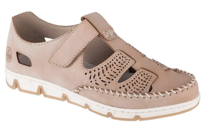 Rieker Shoes 49958-61, Damskie, Beżowe, półbuty, skóra naturalna, rozmiar: 36