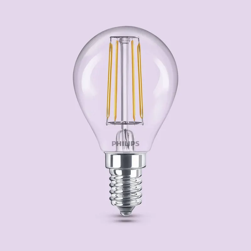 Żarówka LED Philips E14 P45 4,3 W 470 lm 2700 K filament, opakowanie 3 szt