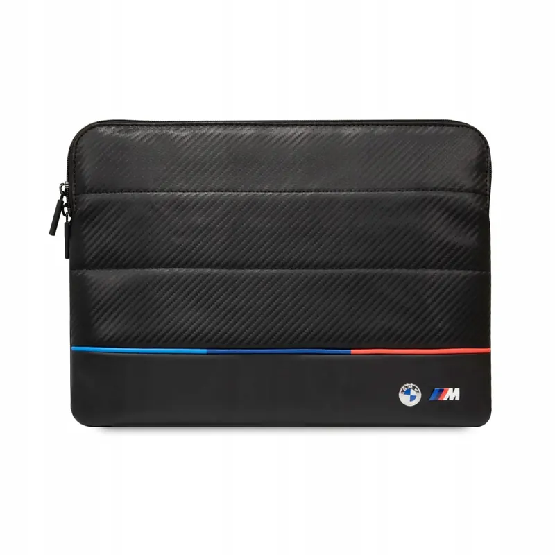 Torba na laptopa Bmw 14", czarna trójkolorowa karbonowa