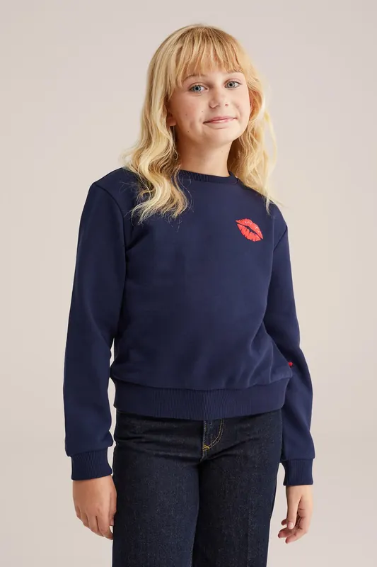 We Fashion Sweater Navy Blue Maat: 122/128 | Truien Outlet | kids | Blauw