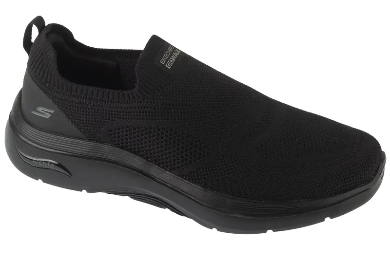 Skechers Go Walk Arch Fit 2.0 - Knitte 216517WW-BBK, Męskie, Czarne, buty sneakers, przewiewna siateczka, rozmiar: 42