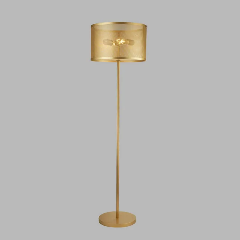 Lampa stojąca Fishnet, złota