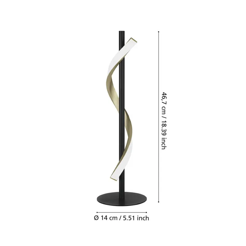 Lampa stołowa LED EGLO CONAPRATO, czarna/mosiężna, 47 cm, CCT