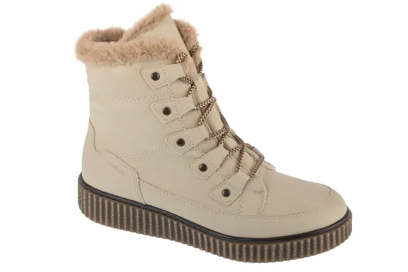 Rieker Booties Y4305-60, Damskie, Beżowe, trzewiki, skóra licowa, rozmiar: 41