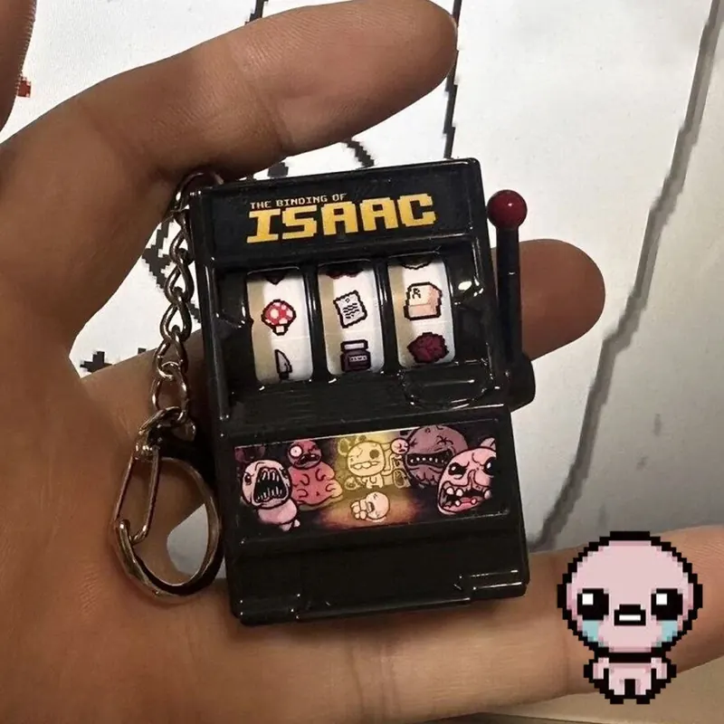 Breloczek The Binding of Isaac Cosplay Modny Czarny Metalowy Brelok do Kluczy Ozdoba do Plecaka Rekwizyt na Imprezę