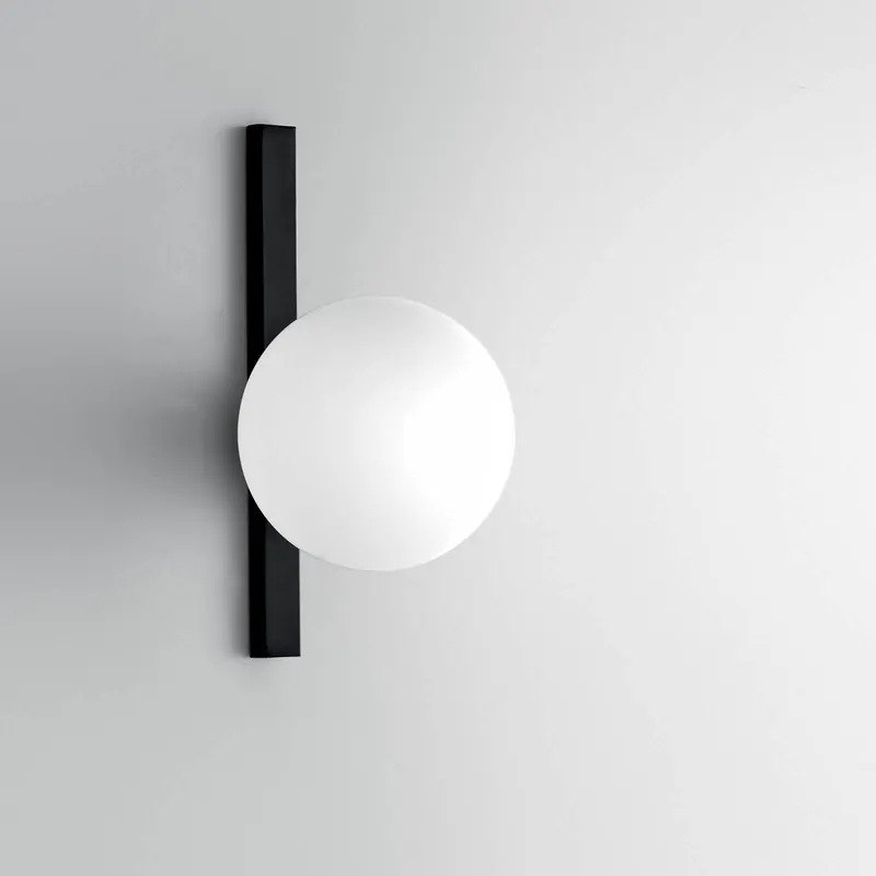 Lampa ścienna Enoire, wysokość 28 cm, czarny, metal/szkło, 1-punktowa
