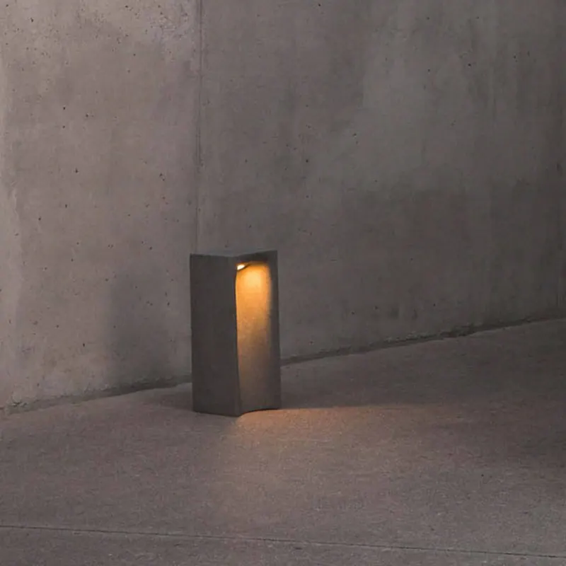 Słupek oświetleniowy LED Grot, 3000K, szary, beton, IP55, wysokość 40 cm
