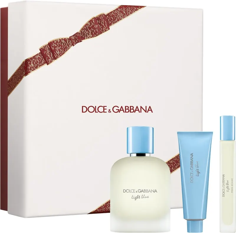 Dolce&Gabbana Light Blue Pour Homme EDT Trio Gift Set zestaw prezentowy dla mężczyzn