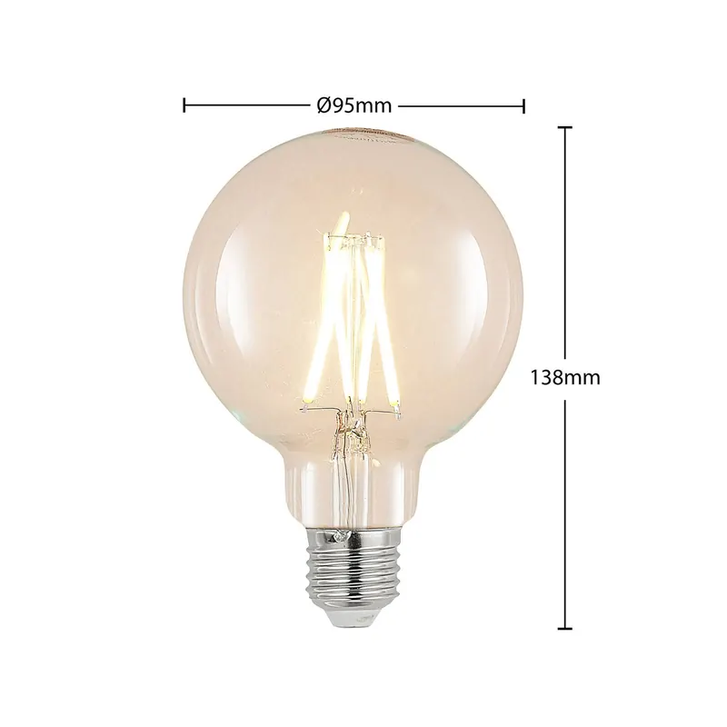 Żarówka LED E27 8W 2 700 K G95 globe 3 szt.