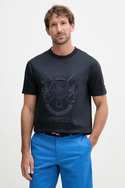 Tommy Hilfiger T-shirt męski z bawełną