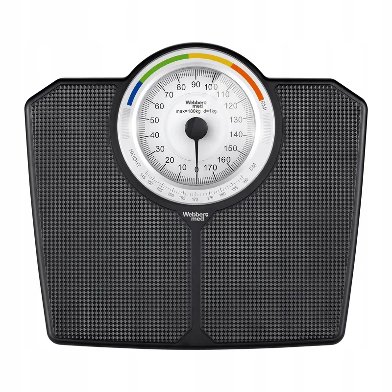 Klasyczna Waga Łazienkowa Mechaniczna Analogowa do 180 Kg Czarna Webber Bmi