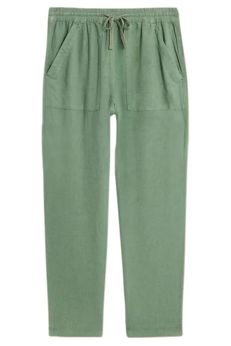 White Stuff Elle Linen Blend Trouser Mid Green Maat: 8 REGULAR | Pantalons Outlet | Dames | Groen