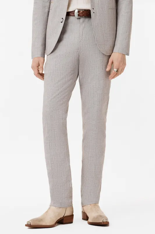 John Varvatos Motor City Pants - Zip Fly Low Rise Slim Mushroom Maat: W36 | Tailored Broeken Outlet | Heren | Grijs