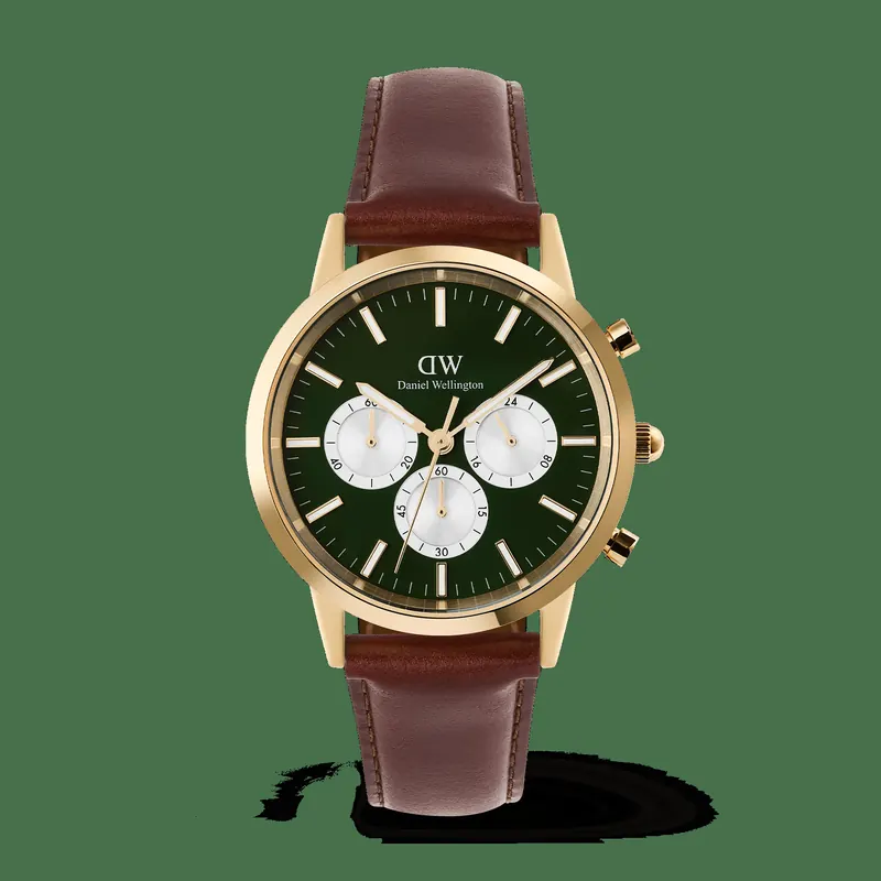 Daniel Wellington DW Watch Iconic Chronograph St Mawes Emerald Panda Gold 42mm