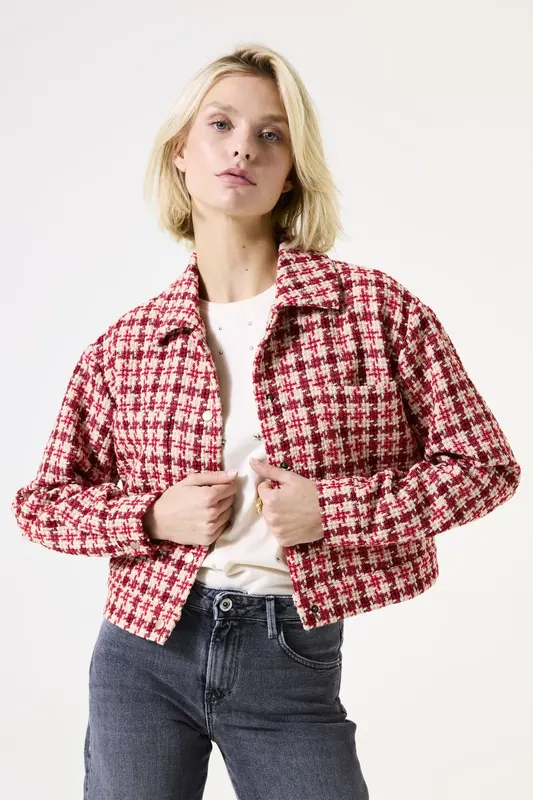 Garcia Ladies Jacket True Red Maat: XS | Korte Jassen Outlet | Dames | Beige